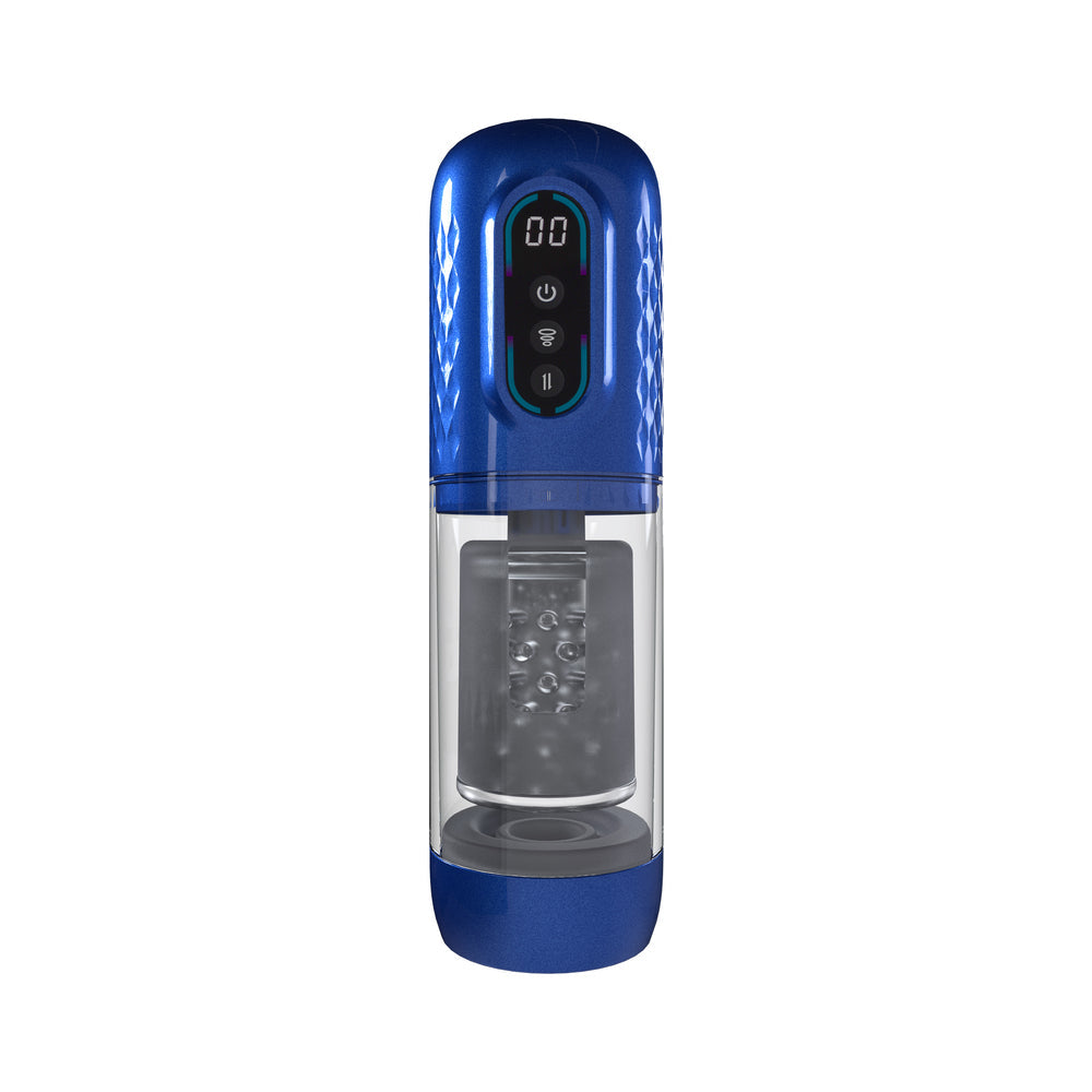 SHOTS - PUMPED VORTEX MASTURBATOR METALLIC BLUE
