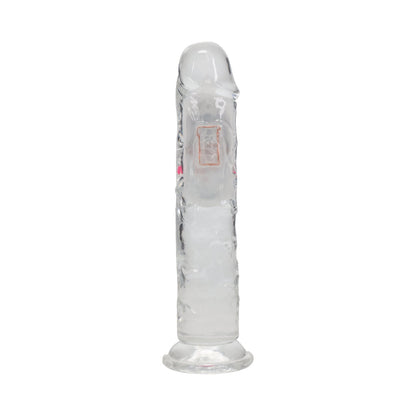 SHOTS - REALROCK WIRELESS RECHARGEABLE REMOTE CONTROL LED VIBRATING 7 IN. DILDO CLEAR