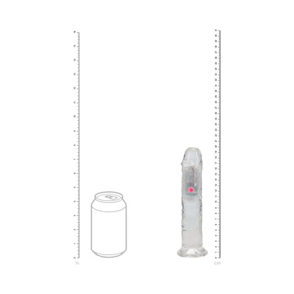 SHOTS - REALROCK WIRELESS RECHARGEABLE REMOTE CONTROL LED VIBRATING 7 IN. DILDO CLEAR