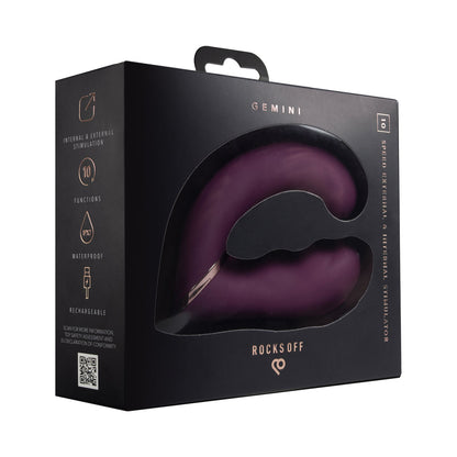 ROCKS-OFF - GEMINI DUAL STIMULATOR BURGUNDY