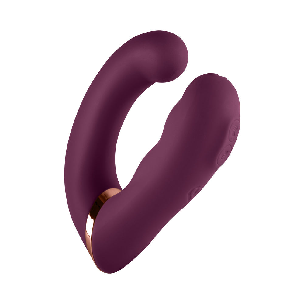 ROCKS-OFF - GEMINI DUAL STIMULATOR BURGUNDY
