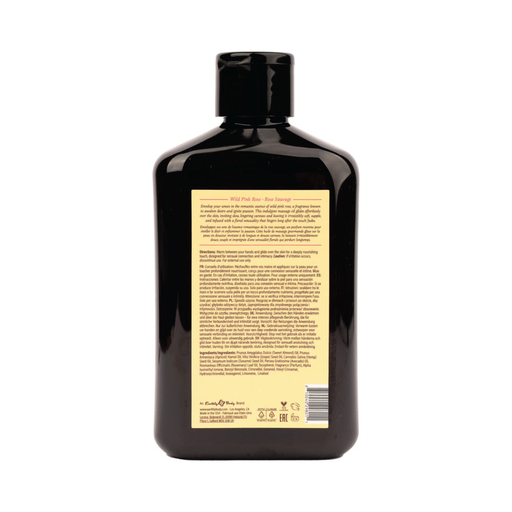 EARTHLY BODY - AT NIGHT APHRODISIAC MASSAGE OIL WILD PINK ROSE 8.4 OZ.