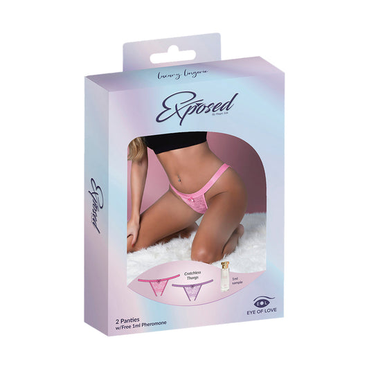 MAGIC SILK - TANGAS SEM FUNDO COM FEROMONAS PACK DE 2 ROSA