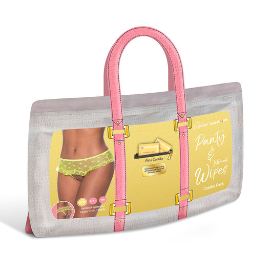 MAGIC SILK - SWEETUMS SKIRTED HIPSTER WITH OPEN CROTCH PANTY PINA COLADA