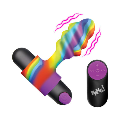 XR BRANDS - BANG! VIBRATING RAINBOW BUTT PLUG