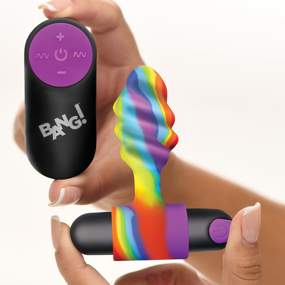 XR BRANDS - BANG! VIBRATING RAINBOW BUTT PLUG