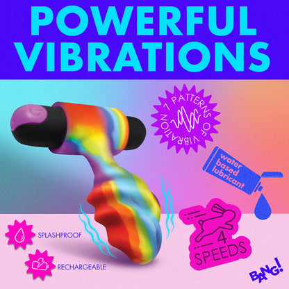XR BRANDS - BANG! VIBRATING RAINBOW BUTT PLUG