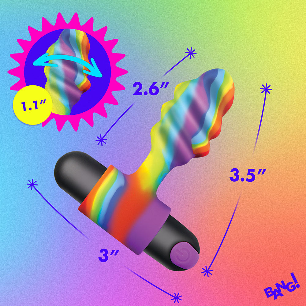 XR BRANDS - BANG! VIBRATING RAINBOW BUTT PLUG