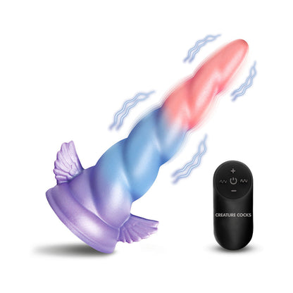 XR BRANDS - CREATURE COCKS DELUXE DREAM RIDER VIBRATING UNICORN SILICONE DILDO