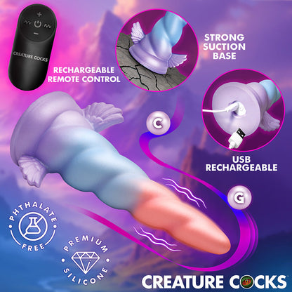 XR BRANDS - CREATURE COCKS DELUXE DREAM RIDER VIBRATING UNICORN SILICONE DILDO