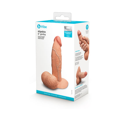 B-VIBE - SLIPSKIN REALISTIC SILICONE DILDO 6 IN. GIRTHY