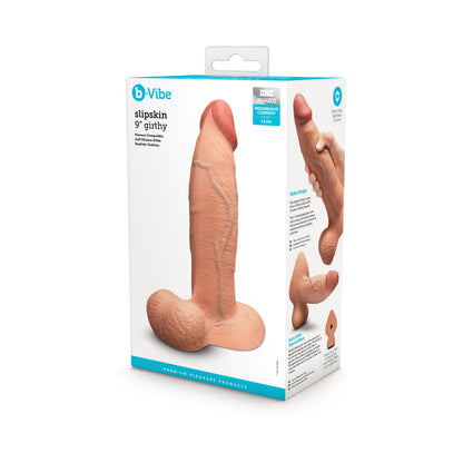 B-VIBE - SLIPSKIN REALISTIC SILICONE DILDO 9 IN. GIRTHY