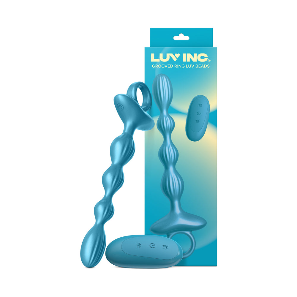 LUV INC. - GR41: GROOVED RING LUV BEADS METALLIC BLUE