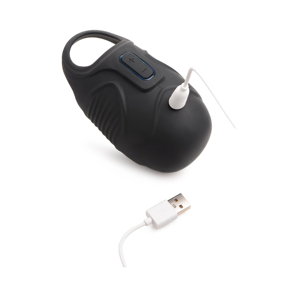 XR BRANDS - TRINITY MEN 7X VIBRATING SILICONE SCROTAL BALL STRETCHER