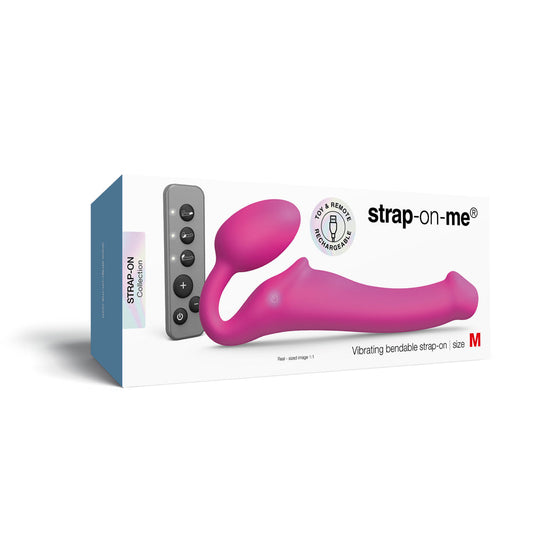 LOVELY PLANET - STRAP-ON-ME VIBRADOR FLEXÍVEL SEM ARNÊS FUCHSIA MÉDIO