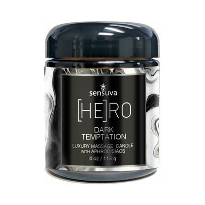 SENSUVA - HERO DARK TEMPTATION LUXURY MASSAGE CANDLE 4 OZ.