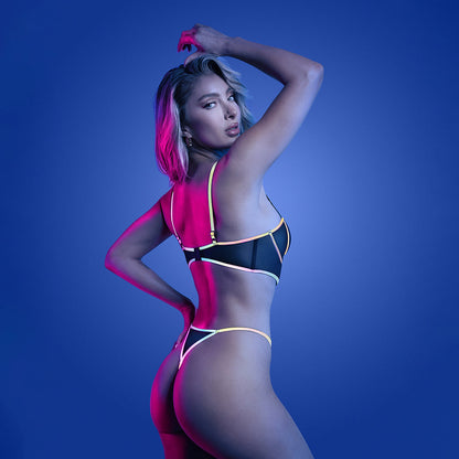 FANTASY LINGERIE - GLOW SOLAR FLARE SOUTIEN COM ARO E CUEIROS L/XL