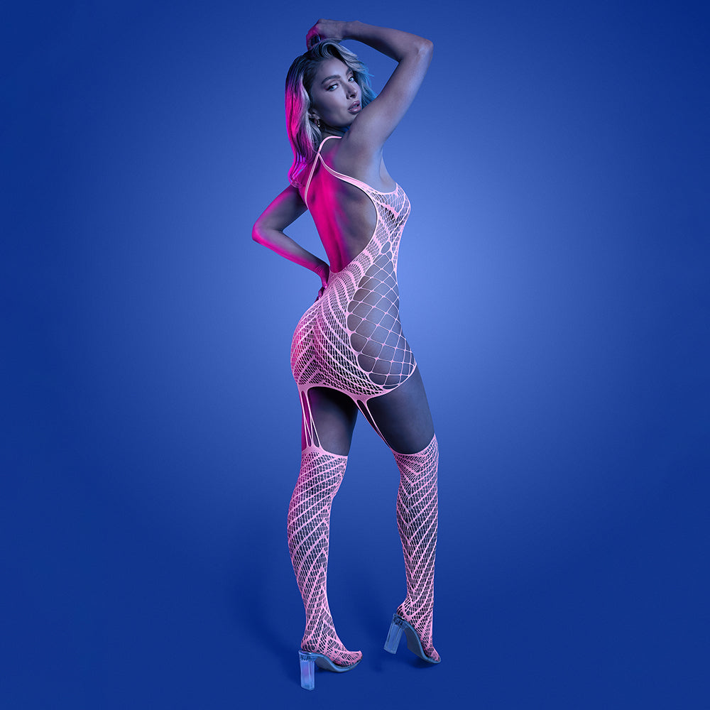 FANTASY LINGERIE - GLOW METAMORPHIC VESTIDO BODYSTOCKING QUE BRILHA NO ESCURO