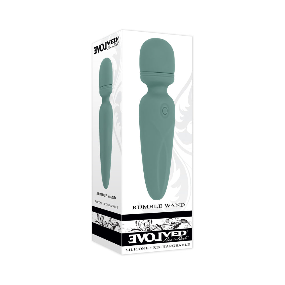 EVOLVED - RUMBLE WAND MINI VIBRADOR RECARREGÁVEL DE SILICONE VERDE