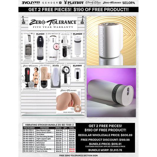 EVOLVED,ZERO TOLERANCE,PLAYBOY,GENDER X,SELOPA - VIBRATING STROKER BUNDLE