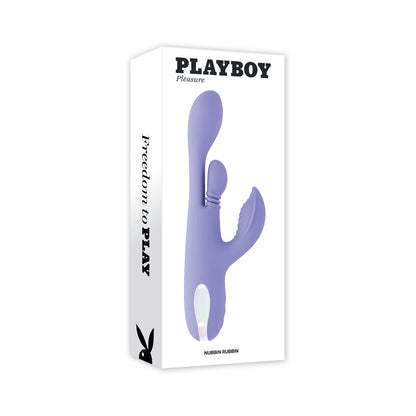 PLAYBOY - NUBBIN RUBBIN RECHARGEABLE DUAL STIMULATOR VIBE SILICONE PURPLE