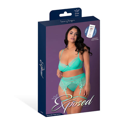 MAGIC SILK - CARIBBEAN CRUSH DEMI BRA & THONG WITH GARTER SET GLOW