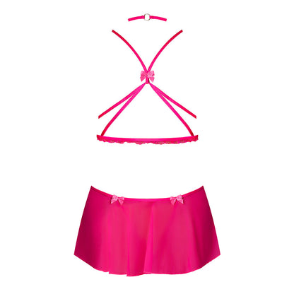 MAGIC SILK - KINK HARNESS TOP OPEN CROTCH SKIRT PANTY & CHOKER GLOW