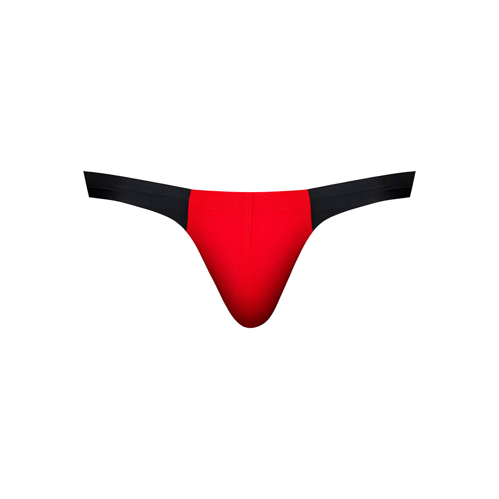 MALE POWER - HOT MESH THONG BLACK/RED L/XL