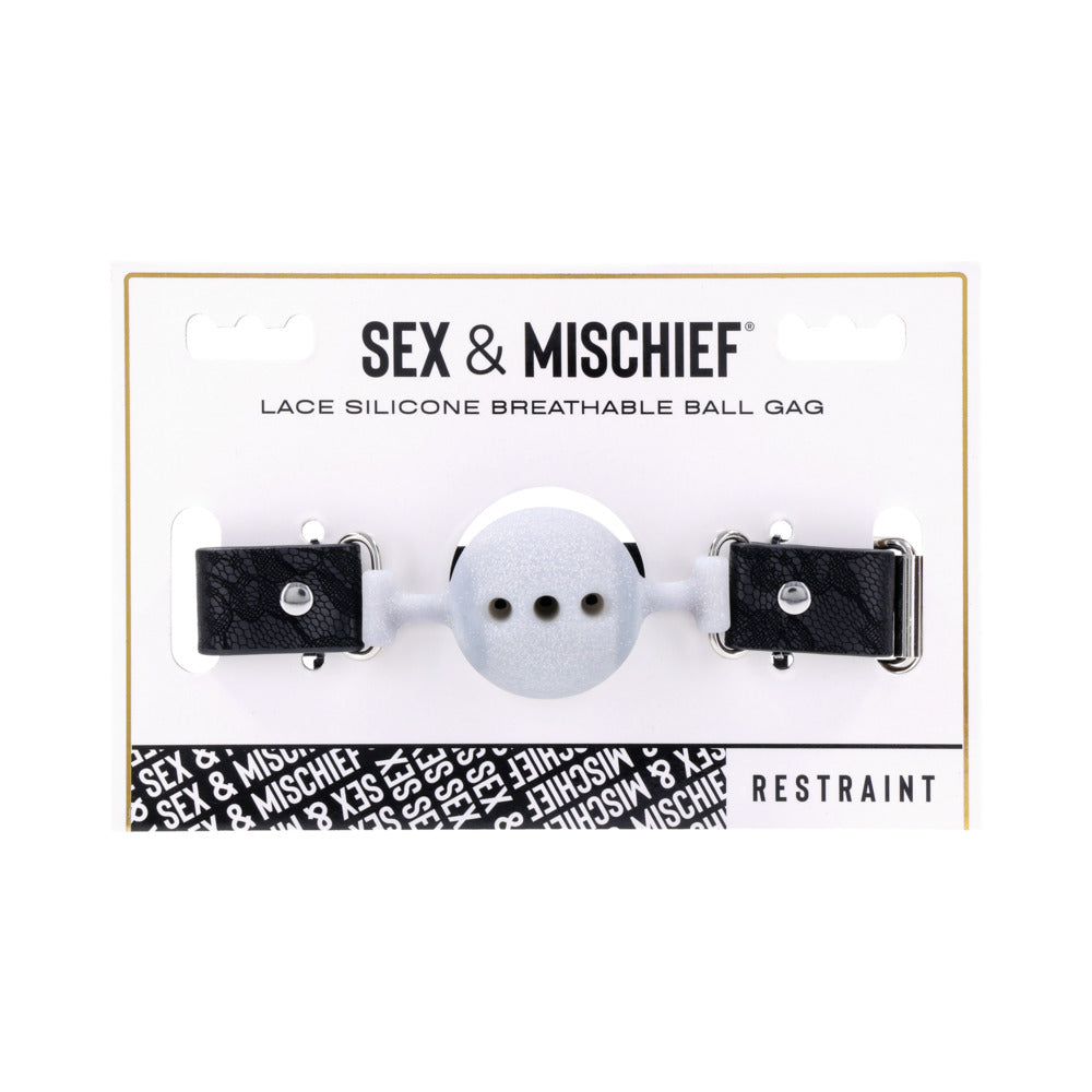 SPORTSHEETS - SEX & MISCHIEF LACE SILICONE BREATHABLE BALL GAG
