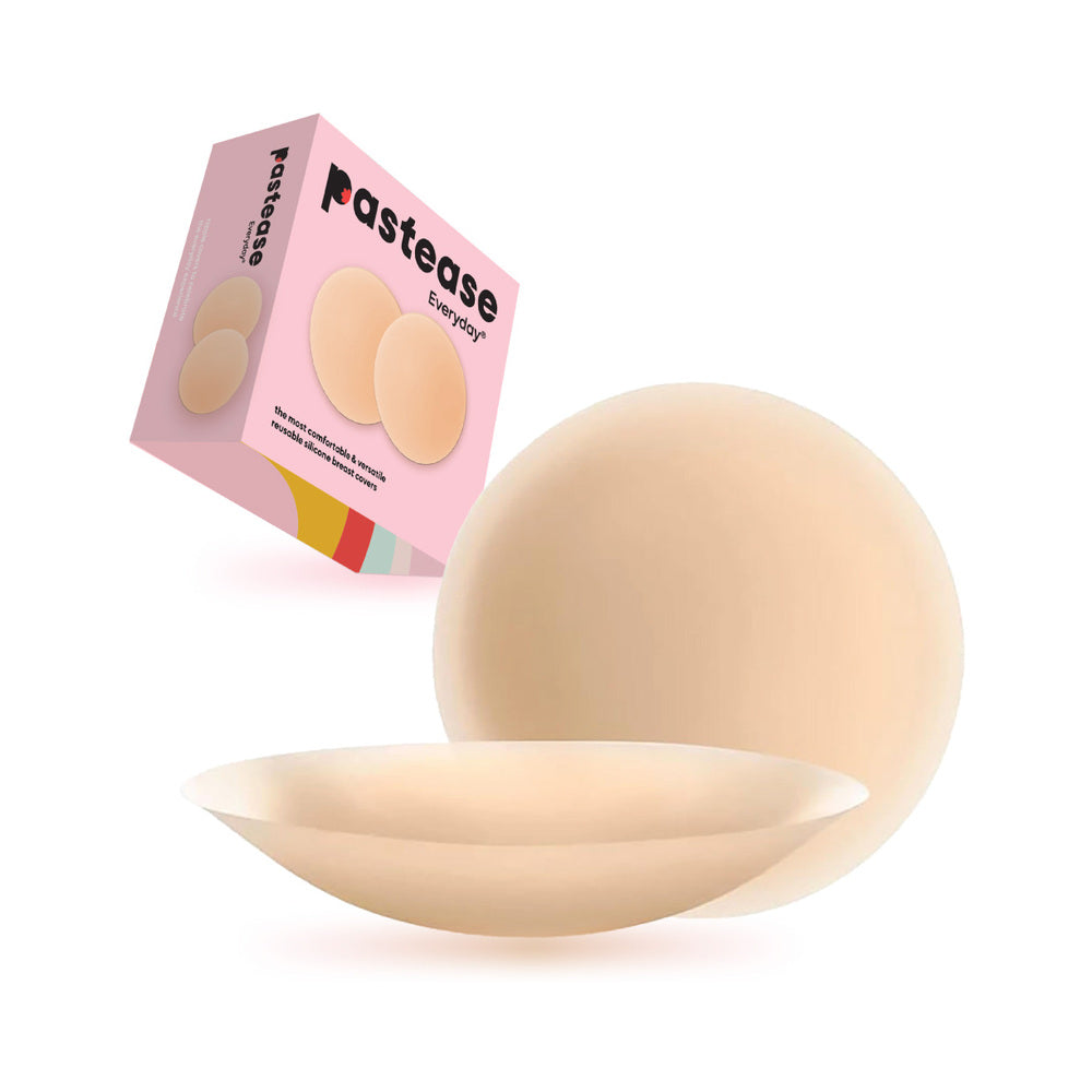 PASTEASE - HALOS REUSABLE STICKY ADHESIVE SILICONE NIPPLE COVER LIGHT LARGE D+ CUP