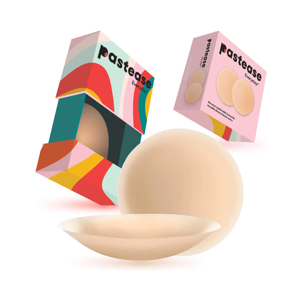 PASTEASE - HALOS REUSABLE STICKY ADHESIVE SILICONE NIPPLE COVER LIGHT LARGE D+ CUP