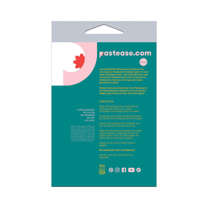 PASTEASE - REFILLS COVERAGE: THREE PAIRS OF DOUBLE-SIDED ADHESIVE SQUARES