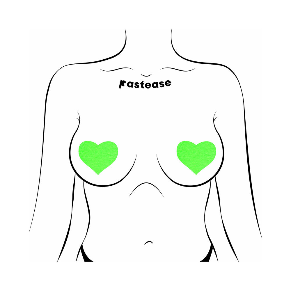 PASTEASE - LOVE: GLOW-IN-THE-DARK HEARTS PASTIES