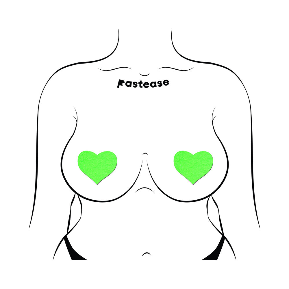 PASTEASE - LOVE: GLOW-IN-THE-DARK HEARTS PASTIES