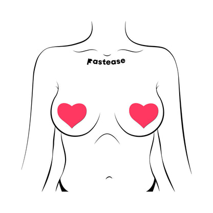 PASTEASE - LOVE: GLOW IN THE DARK NEON HEART PASTIES NIPPLE COVERS