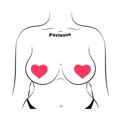 PASTEASE - LOVE: GLOW IN THE DARK NEON HEART PASTIES NIPPLE COVERS