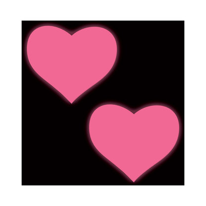 PASTEASE - LOVE: GLOW IN THE DARK NEON HEART PASTIES NIPPLE COVERS