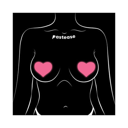 PASTEASE - LOVE: GLOW IN THE DARK NEON HEART PASTIES NIPPLE COVERS