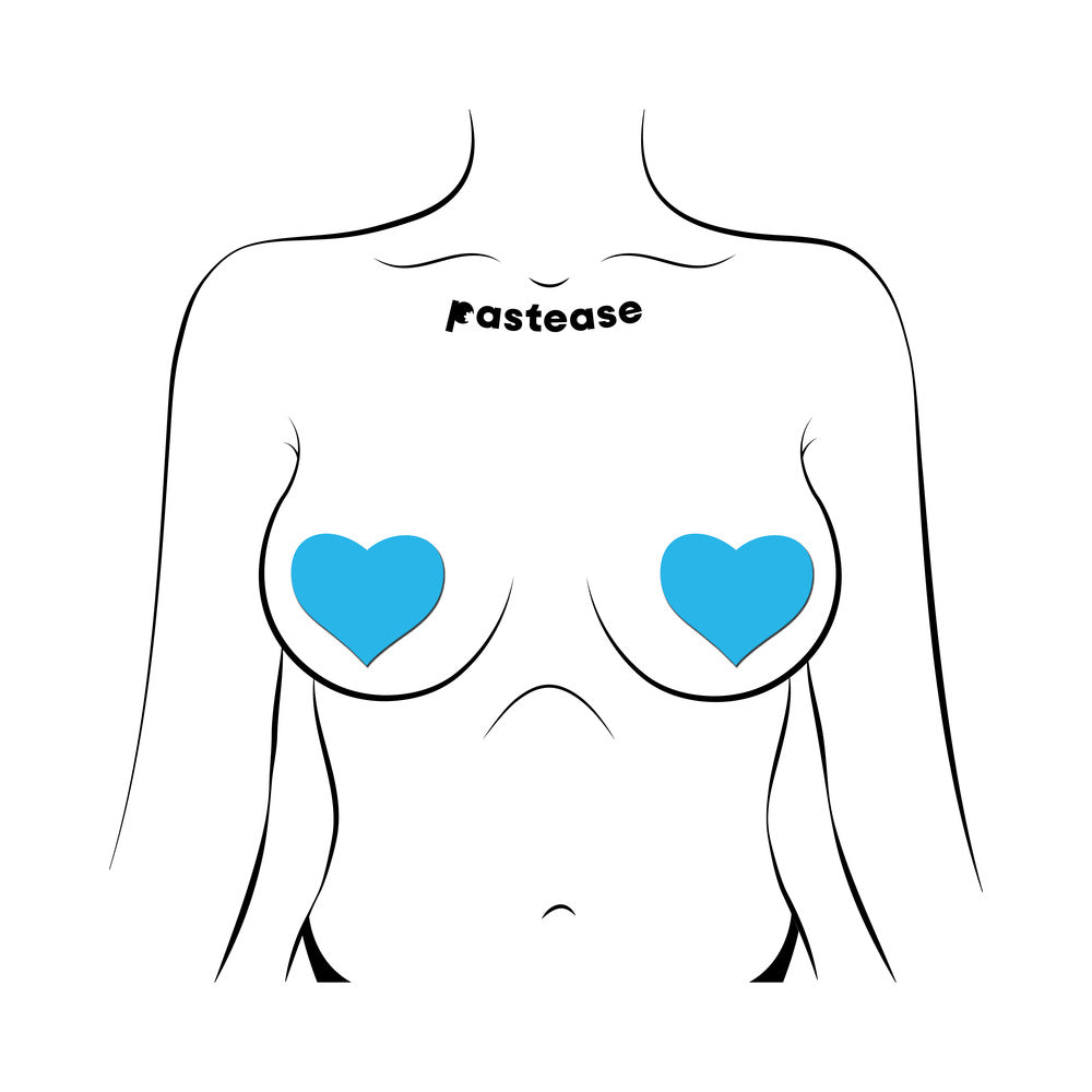 PASTEASE - LOVE: GLOW IN THE DARK NEON HEART PASTIES NIPPLE COVERS