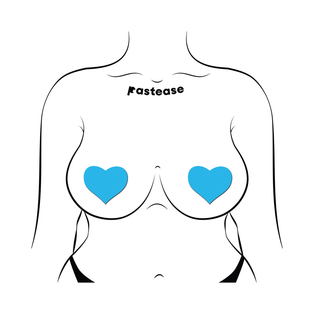 PASTEASE - LOVE: GLOW IN THE DARK NEON HEART PASTIES NIPPLE COVERS