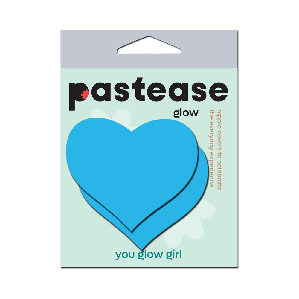PASTEASE - LOVE: GLOW IN THE DARK NEON HEART PASTIES NIPPLE COVERS