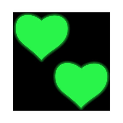 PASTEASE - LOVE: GLOW IN THE DARK NEON HEART PASTIES NIPPLE COVERS