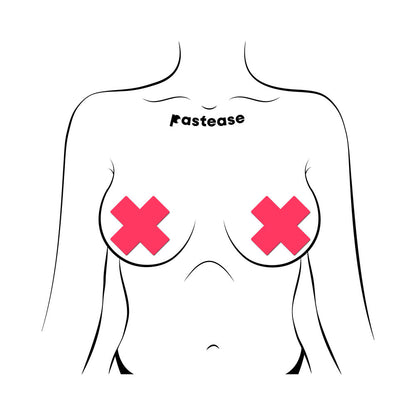 PASTEASE - X: GLOW IN THE DARK NEON CROSS PASTIES NIPPLE COVERS