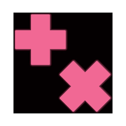PASTEASE - X: GLOW IN THE DARK NEON CROSS PASTIES NIPPLE COVERS