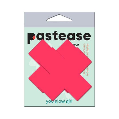 PASTEASE - X: GLOW IN THE DARK NEON CROSS PASTIES NIPPLE COVERS