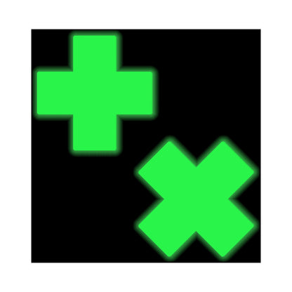 PASTEASE - X: GLOW IN THE DARK NEON CROSS PASTIES NIPPLE COVERS