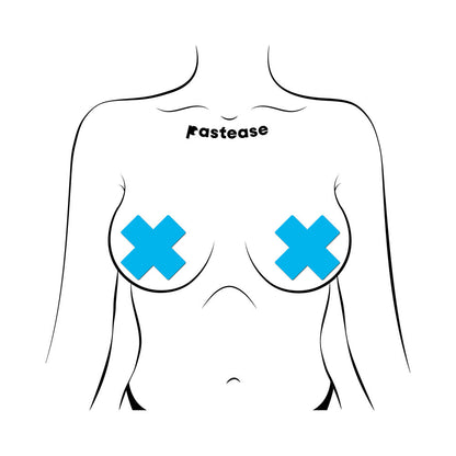 PASTEASE - X: GLOW IN THE DARK NEON CROSS PASTIES NIPPLE COVERS