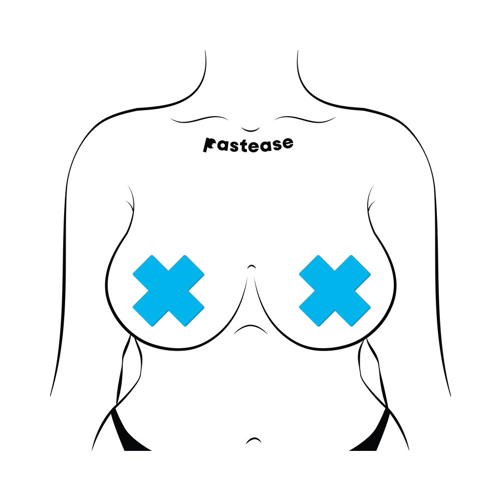 PASTEASE - X: GLOW IN THE DARK NEON CROSS PASTIES NIPPLE COVERS