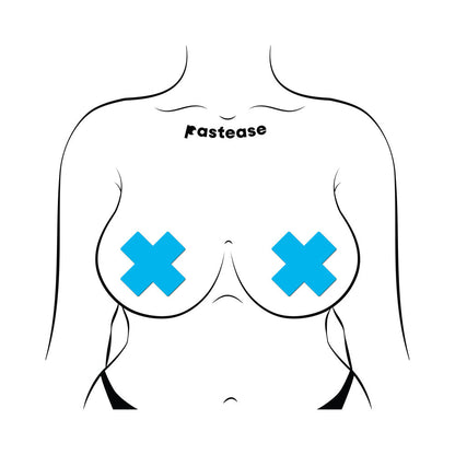 PASTEASE - X: GLOW IN THE DARK NEON CROSS PASTIES NIPPLE COVERS