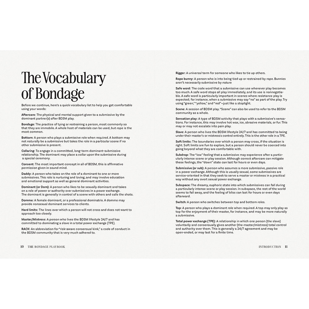 HACHETTE - THE BONDAGE PLAYBOOK: 31 MUST-KNOW KNOTS AND TIES FOR BONDAGE BEGINNERS